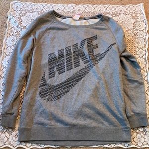 Nike Wide-Neck Sweater - Grey